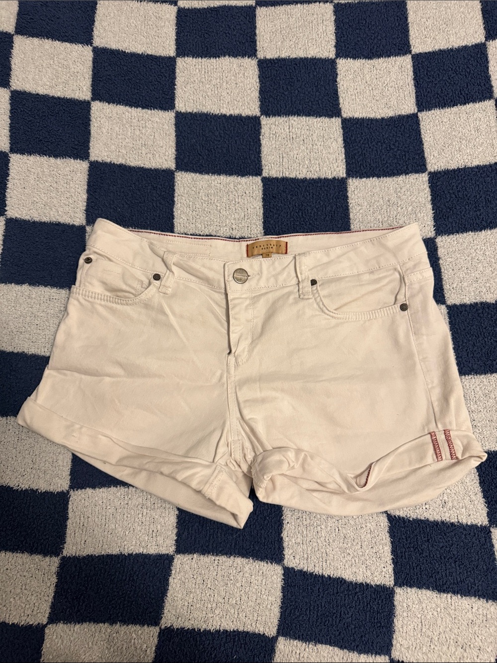 Sanctuary Women’s Cream Cotton Rolled-Hem Shorts